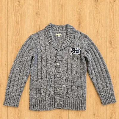 Gilet gris torsadé Vertbaudet garçon 10 ans